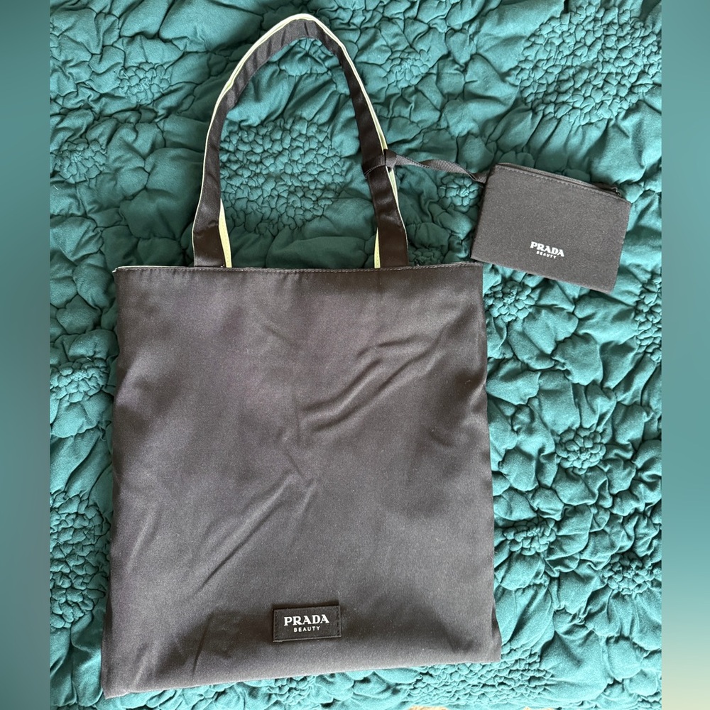 Prada beauty reversible tote bag plus pouch